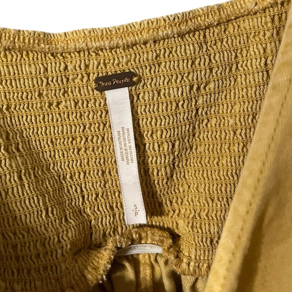 FREE PEOPLE Cheyenne Yellow Denim Mini Dress - Picture 7 of 7